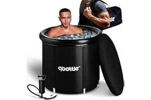 QBOTTLE PREMIUM XL Ice Bath Tub for Athletes - 99 Gal - Portable Cold Plunge Tub with Cover for Recovery & Cold Water Therapy - Inflatable Ice Barrel for Indoor & Outdoor - Ice Barrel - [2024]