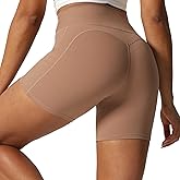 Aoxjox Geo Workout Biker Shorts for Women Tummy Control High Waisted Exercise Athletic Gym Running Yoga Short 6"