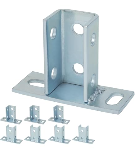 4-Pack U-Shaped Connector Bracket – 5-Hole Carbon Steel Electrogalvanized, Fits 1/2" Bolts In 1-5/8" Strut Channel