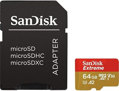 SanDisk Extreme 64GB microSDXC Card A2 U3 V30 160MB/s for Action Cameras