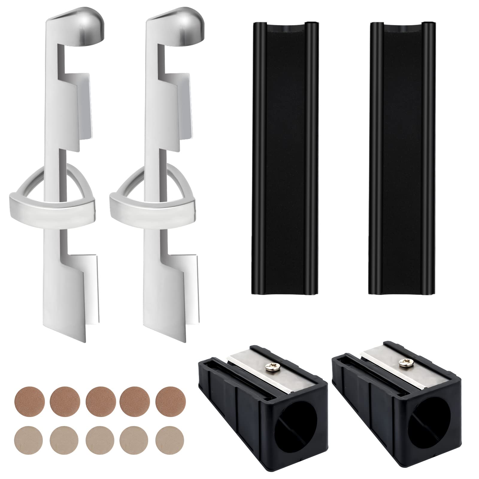 16pcs Billiard Cues Repair Kit, Pool Cue Repair Kit Including 2 Cue Clamps, 10 Cue Tips, 2 Pool Ball Shapers, 2 Cue Tips Trimmers for Billiard Cues Repair Replacement Accessories