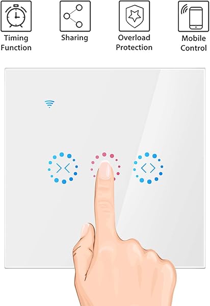 Fonorm WiFi Curtain Switch   Interruptor para persianas compatible con AlexaGoogle Home blanco