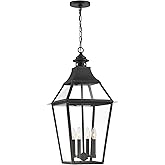 Savoy House 5-723-153 Jackson Traditional Rustic Farmhouse Clear Glass Outdoor Hanging Lantern, 4-Light 160 Total Watts, 29" 