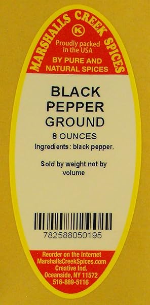 MARSHALLS CREEK SPICES MARSHALLS CREEK SPICES BLACK PEPPER GROUND 8 OUNCE ECO FRIENDLY KRAFT STAND-UP POUCH