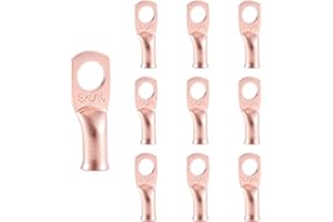 RIOCAN 10pcs 8 AWG-5/16”(M8) Ring Terminals 8 Gauge Copper Wire Lugs Battery Cable Ends Heavy Duty Battery Cable Terminal Connectors