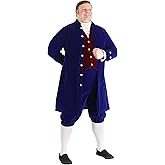 Men's Plus Sise Thomas Jefferson Costume | American Founding Father Outfit w/Jacket, Vest, & Pants