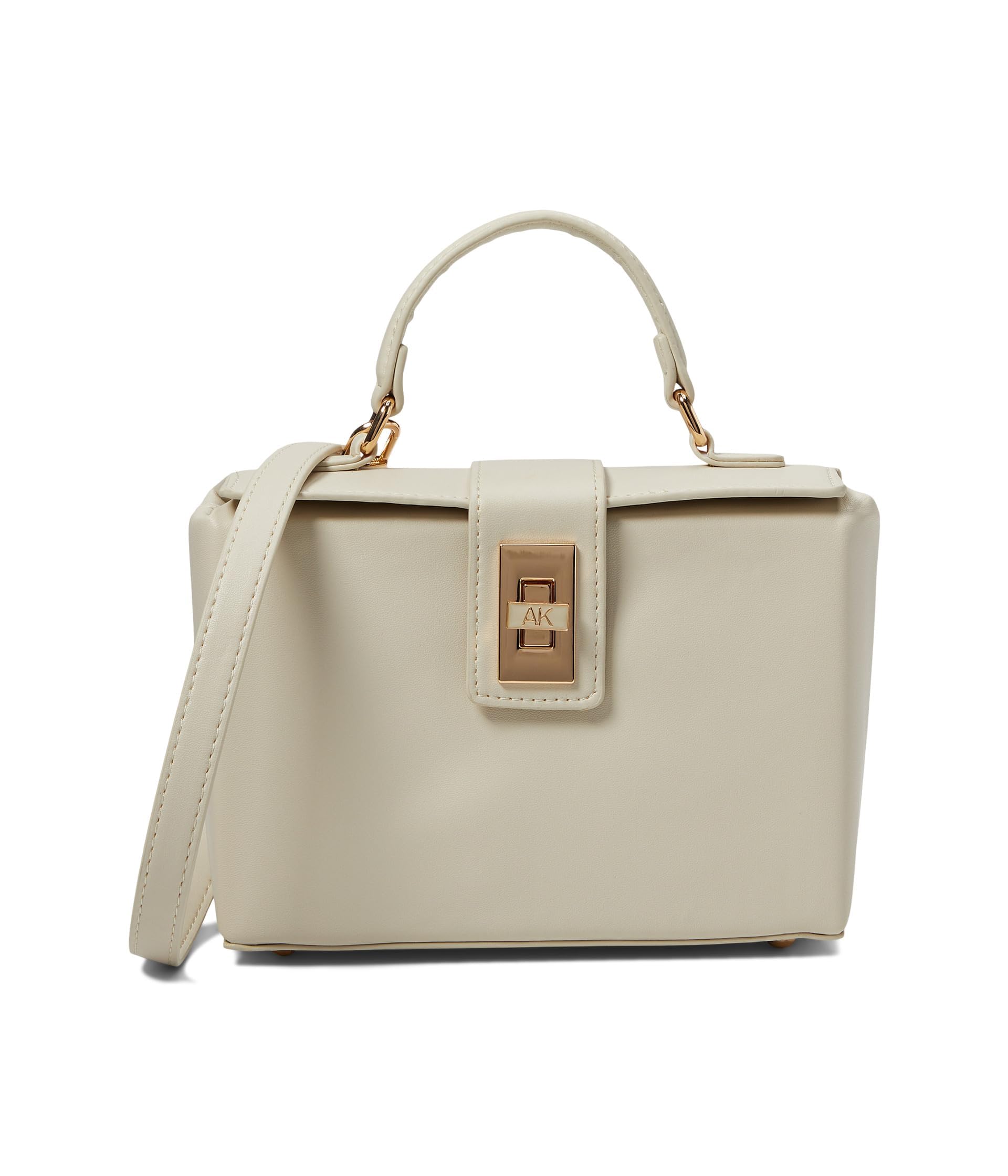 Anne Klein Convertible Box Bag with AK Enamel Turn