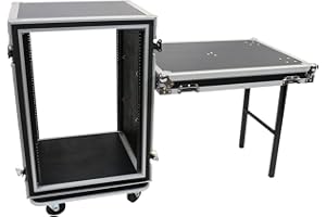ELITE CORE OSP Cases | ATA Road Case | Shock-Mount | 16-Space Amp Rack | 20" Deep | Standing Lid Table | SC16U-20SL