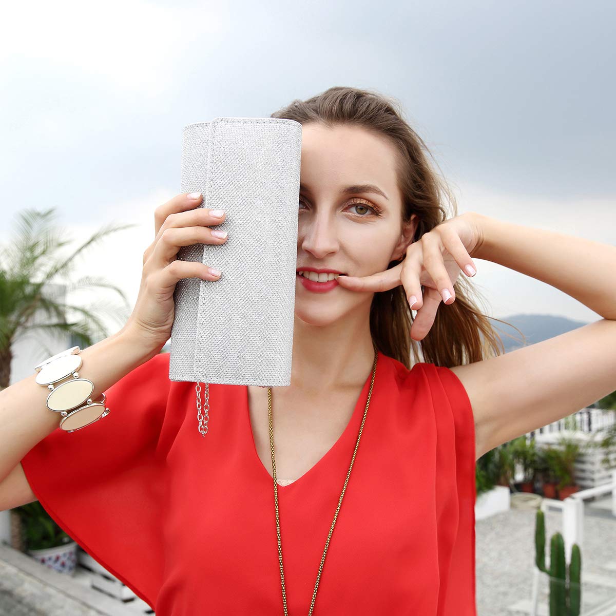 Milisente Clutch Purses For Women Glitter Evening Purse Sparkly Clutches Bag