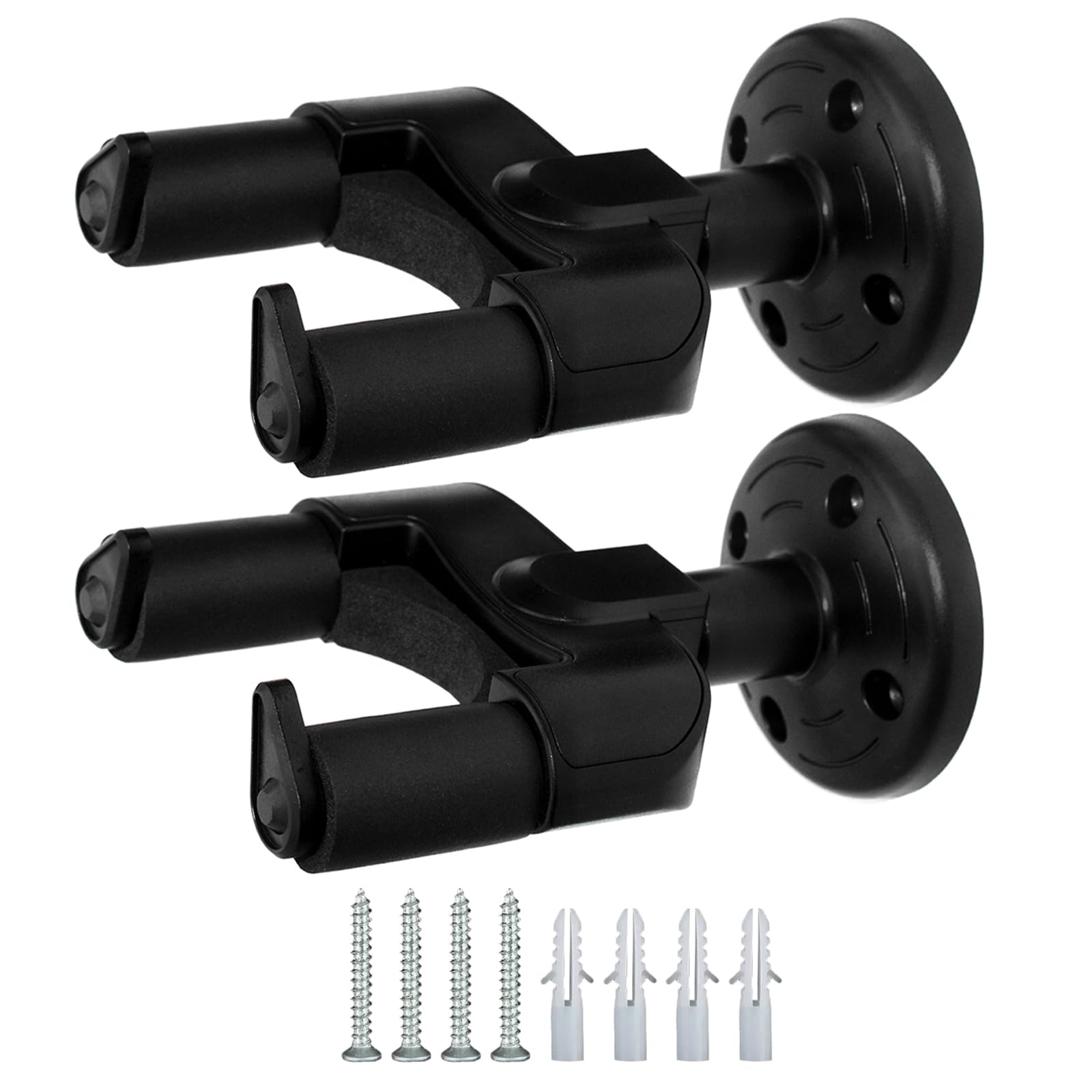 Photo 1 of SAPHUE Guitar Wall Mount 2 Pack, Auto Lock U-Shaped Wall Hanger, Holder Hook Stand With Phone Holder for Classical, Acoustic, Electric, Bass - Gift for Players