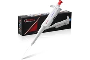 4E's USA Adjustable Volume 100-1000μl Pipette - ISO 8655 Calibrated Pipette with Autoclavable Lower Portion, Universal Tip Co