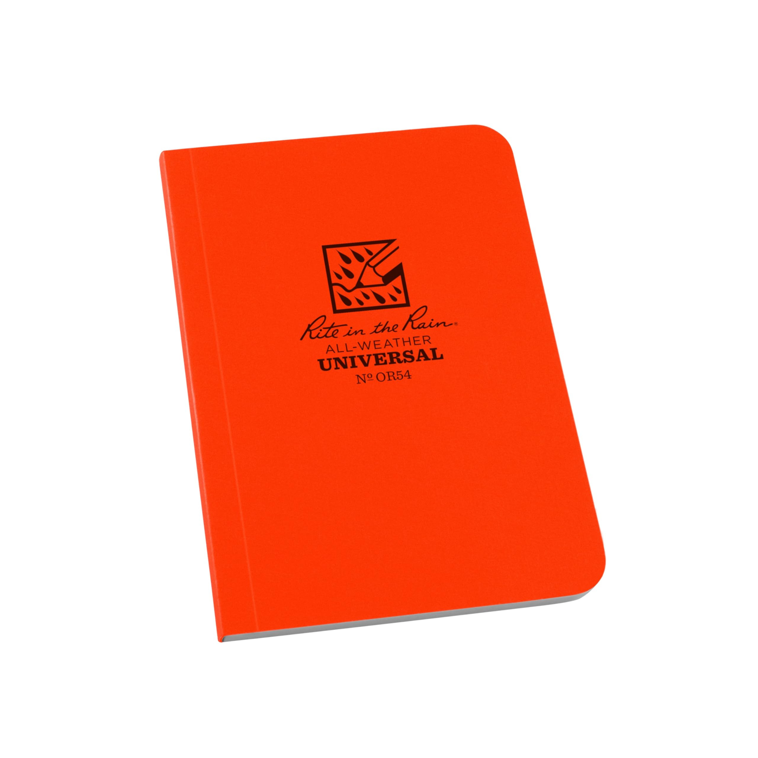 Rite in the Rain Weatherproof Soft Cover Pocket Notebook, 3.5" x 5", Orange Cover, Universal Pattern (No. OR54)