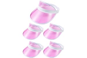 BEEVARN 5 Pack Sun Visor Hats Women Clear Colorful Party Outdoor Sports Beach Golf Cap