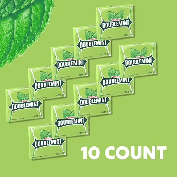 WRIGLEY’S DOUBLEMINT MINT GUM CHEWING GUM BULK PACK, 15 STICK (PACK OF 10)