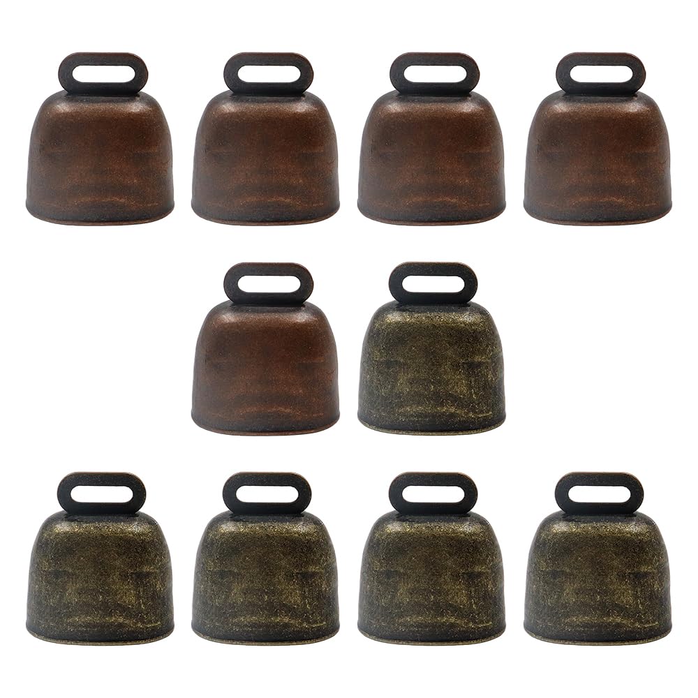 Hsthe Sea 10 pack Grazing Copper Bells, Metal Cow Bells for Dogs, Animal Copper Loud Bronze Bell, Small Brass Bell, for Cow Horse Sheep Cats Small Pets Anti-Theft Accessories