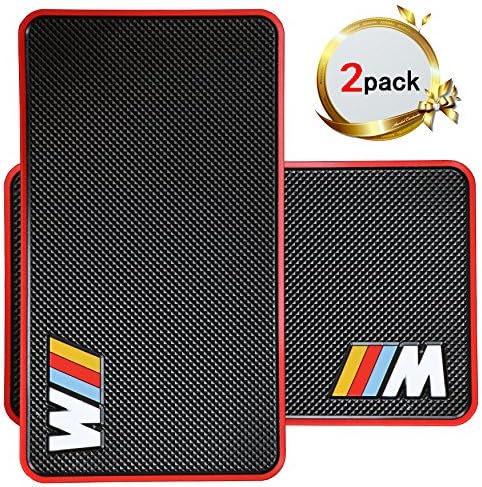 Car Phone Holder, Marrrch Extra Large Sticky Car Pad Dashboard Premium Anti-Slip Gel Mat,2Pack 11" x 7" Mounting Pad for Cell phone Smartphone or GPS Devices (Black-Red)