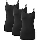 DAVID ARCHY Camisole Tops for Women Bamboo Rayon Soft Breathable Women's Undershirts 3 Pack Layering, Lounge, Sleepwear