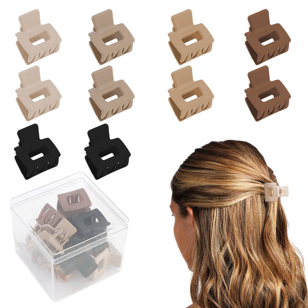 Photo 1 of 10Pcs Small Hair Clips for Women, Small Claw Clips for Thin Thick Hair, No-Slip Grip Jaw Clip Mini Claw Clips Tiny Hair Accessories for Women Girls, Black and Neutral Colors