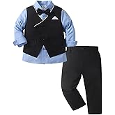 Baby Boys Pants Sets, Infant Long Sleeve Shirt + Pants + Bow Tie + Vest Outfits
