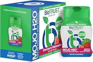 BioTrust Mojo H2O Natural Water Enhancer Drops, B Vitamins and Electrolytes, Sugar-Free, Zero Calories, Naturally Flavored & Sweetened (Strawberry Watermelon, 4 pk)