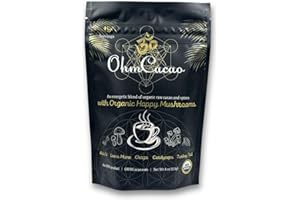 Ohm Cacao Mushroom Cacao Powder | Lion's Mane, Chaga, Reishi, Cordyceps, Turkey Tail | Cinnamon, Ginger, Turmeric | Organic Mushrooms Nootropic | Brain + Energy + Immunity Blend | 4oz
