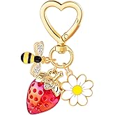 TINKRSTUFF Cherry Bag Charm Cute Key Chains Cherry Purse Charms for Handbags, Strawberry Keychain Valentine Gifts for Women