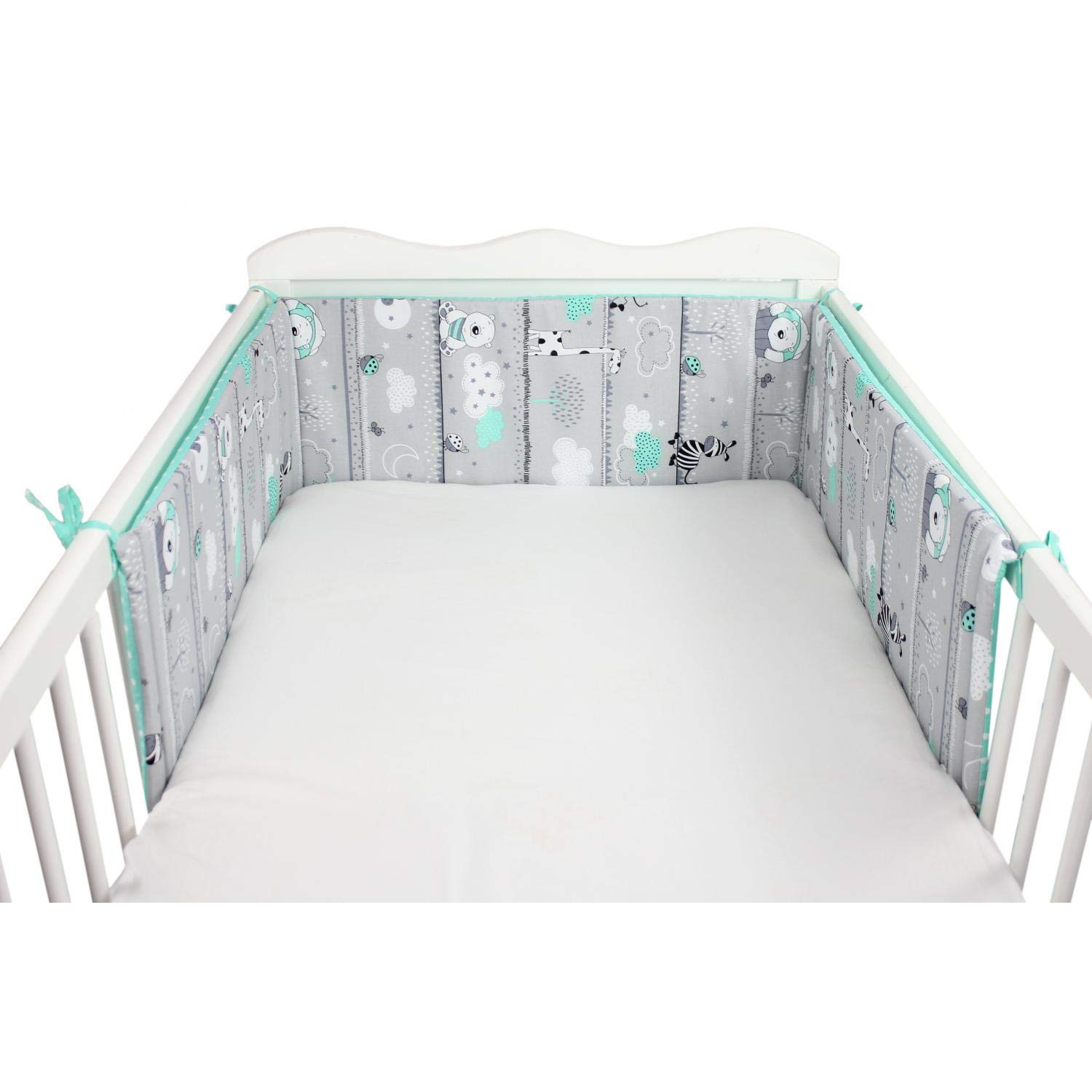 Tuptam Tour De Lit Bebe Rembourre Protection Flamant Menthe 180x30cm Lit 1x60 Tours De Lit Ameublement Et Decoration Voxloud Com