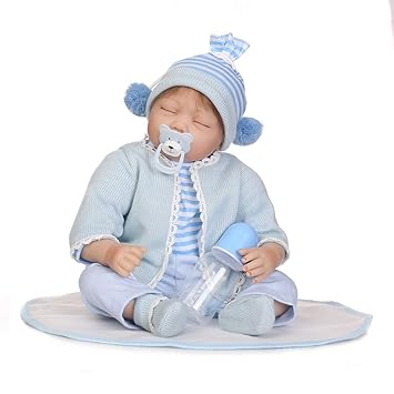 FidgetGear Realistic Dolls Baby Lifelike Sleeping Vinyl Silicone Newborn Gifts (Without Color Box)