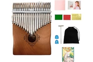WUQIMUSC 21 Keys Kalimba Thumb Piano Big Size Mahogany Finger Piano with Tuning Hammer，Instructions，Carrying Bag Gifts for Adults，Beginners