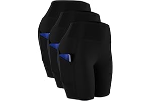 CADMUS Women's High Waist Spandex Yoga Shorts for Bike Running Two Side Pockets