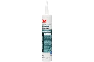 3M Marine Grade Silicone Sealant Clear, 08029, 1/10 gal (Pack of 1)