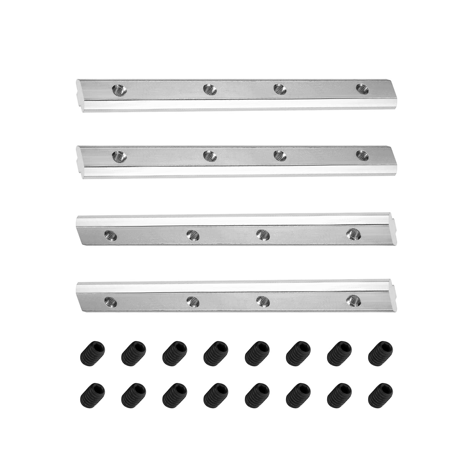 DTGN 7.09"x0.79"(LxW) Straight Joining Plates - 4Pack - Good for 3D Printer Frame - Outside Corner Brackets 4040 Aluminum Extrusion W/Screws - Silver Tone — image 1