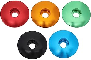 The Lord of the Tools 5Pcs Bicycle Headset Top Cap Replacement Aluminium Alloy Cycling Stem Headset Top Cover Fit for 28.6mm 