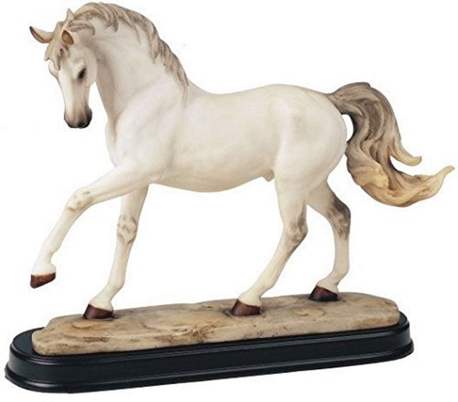 StealStreet SS-G-11434 Horse Figurine Decor Collectible, Resin, White,Black,Beige
