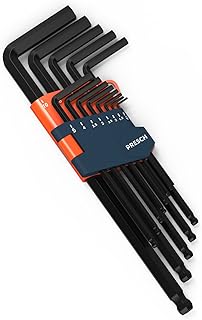 Presch Innensechskant Satz 13 tlg mit Kugelkopf HX - Profi Innensechskantschlüssel Set - Schlüssel klein und kompakt mit Halter