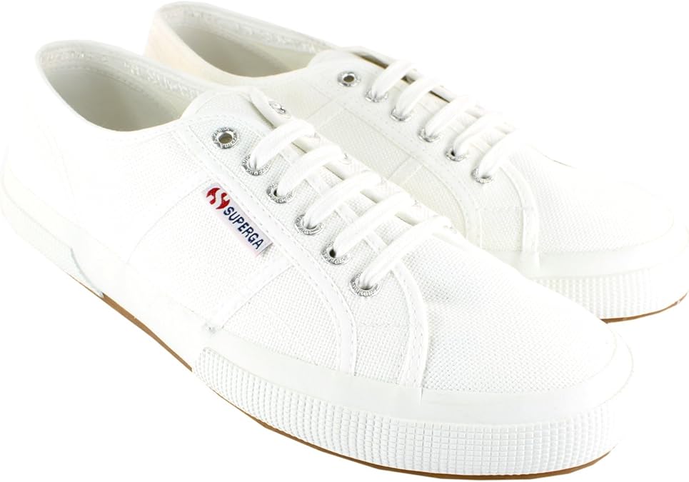 superga white leather plimsoll trainers