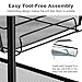 LANGRIA 5-Tier Basket Stand Kitchen Bathroom Trolley Full-Metal Rolling Storage Cart with Lockable Wheels 5 Side Hooks and Shelves Utility Mesh Wire 66 lbs. Weight Capacity (Black)
