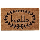 Calloway Mills 121812436 Calico Hello Doormat, 24" x 36", Natural/Black