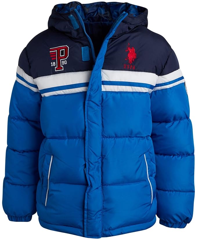 Buy U.S. Polo Assn. Boys Bubble Puffer Jacket with Hood Reversible