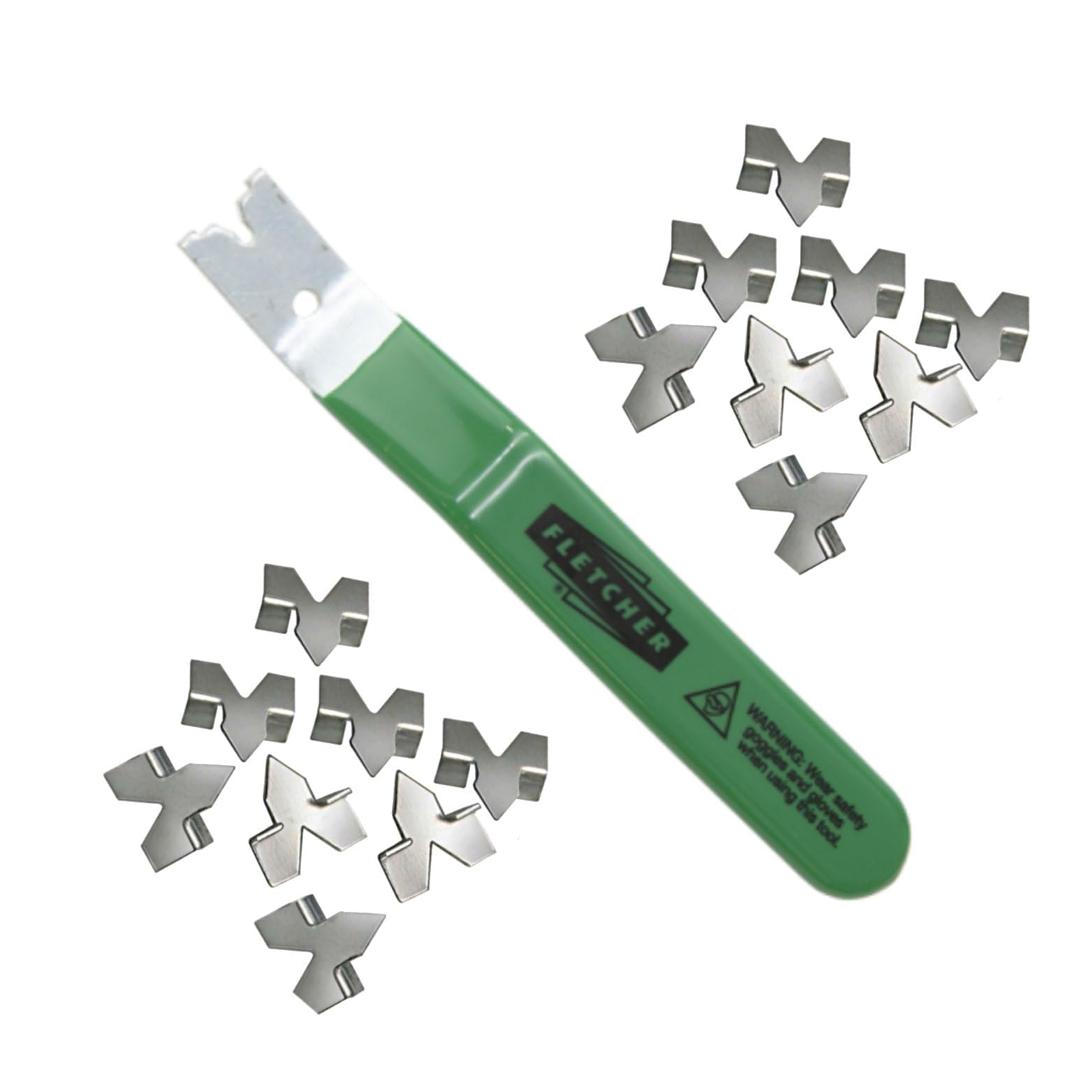 1pk Fletcher Terry Push Mate and Glazier's Point Driver Tool with 40/50 Pieces of Glazier's Push Points Pins Stainless Steel Glazing Clips Framing Push Points Kit.