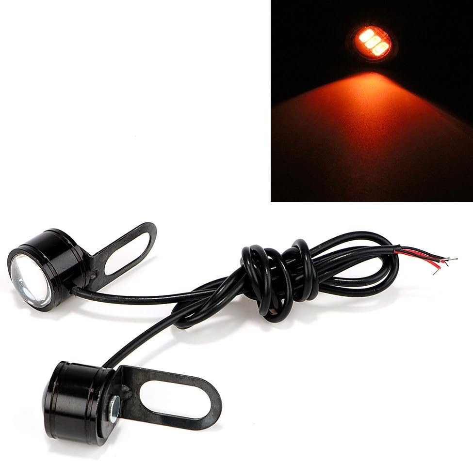 CuiGuoPing Motorcycle Eagle Eye light, Fog Lamp,Tail Lamp, DC 12V, 25MM, Set of 2 (Yellow)