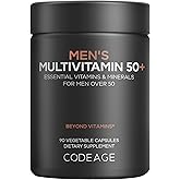 Codeage Men's Multivitamin 50+ Supplement - Essential Vitamins for Men Over 50 Years Old, Minerals, CoQ10, Turmeric, Saw Palmetto, Maca, Panax Ginseng, Probiotics & Botanicals - Non-GMO - 90 Capsules