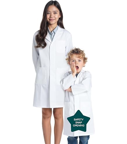 Blouse De Laboratoire Enfant Unisexe Duggy Dee - Poches Multiples - Tailles 6 à 14 Ans