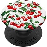 Cherry Pattern White PopSockets Adhesive PopGrip