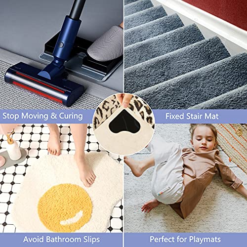 Chikigo 12 Pieces Rug Gripper Thin Type Without Residue, Anti Curling