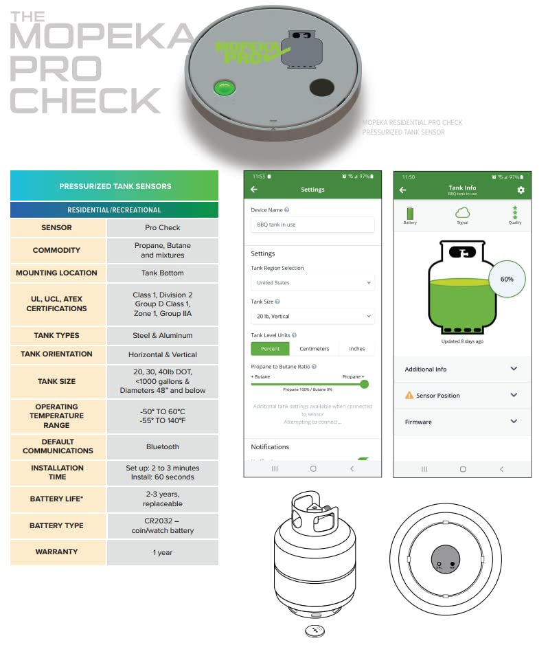 Mopeka Pro Check Sensor Wireless Propane Tank Sensor Level
