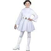 Star Wars Princess Leia Official Youth Halloween Costume - Hooded Dress with Belt and Wig