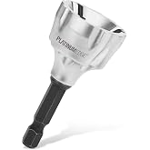 PLATINUMEDGE Deburring External Chamfer Tool with 3 Tungsten Carbide Blades,Quick Release 1/4" Hex Shank, Fits 1/8"-3/4" (3-19mm) &ndash; Repair Damaged Bolts, Screws, Threaded Rods &amp; Pipe