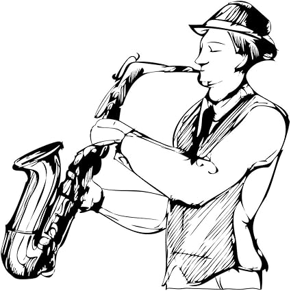 Adesivo Murale Musicista Con Sassofono E Cappello Musica Immagine Musica Angolo Amazon It Fai Da Te
