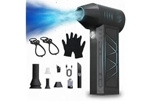 PDITL 2026 Upgrade Pro LED Turbo Blower, Mini Turbo Snow Blower for Car, 3-Speed Handheld Electric Air Blower with Vacuum Kit, Fast Snow & Dust Cleaner, Portable Turbo Breeze Tool for Car & Home Use